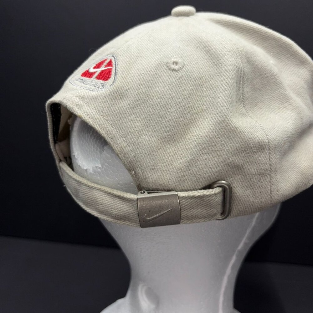 Vintage 2005 Nike ACG Cap Hat Beige Red Swoosh Logo Made In Korea Y2K - Picture 5 of 10